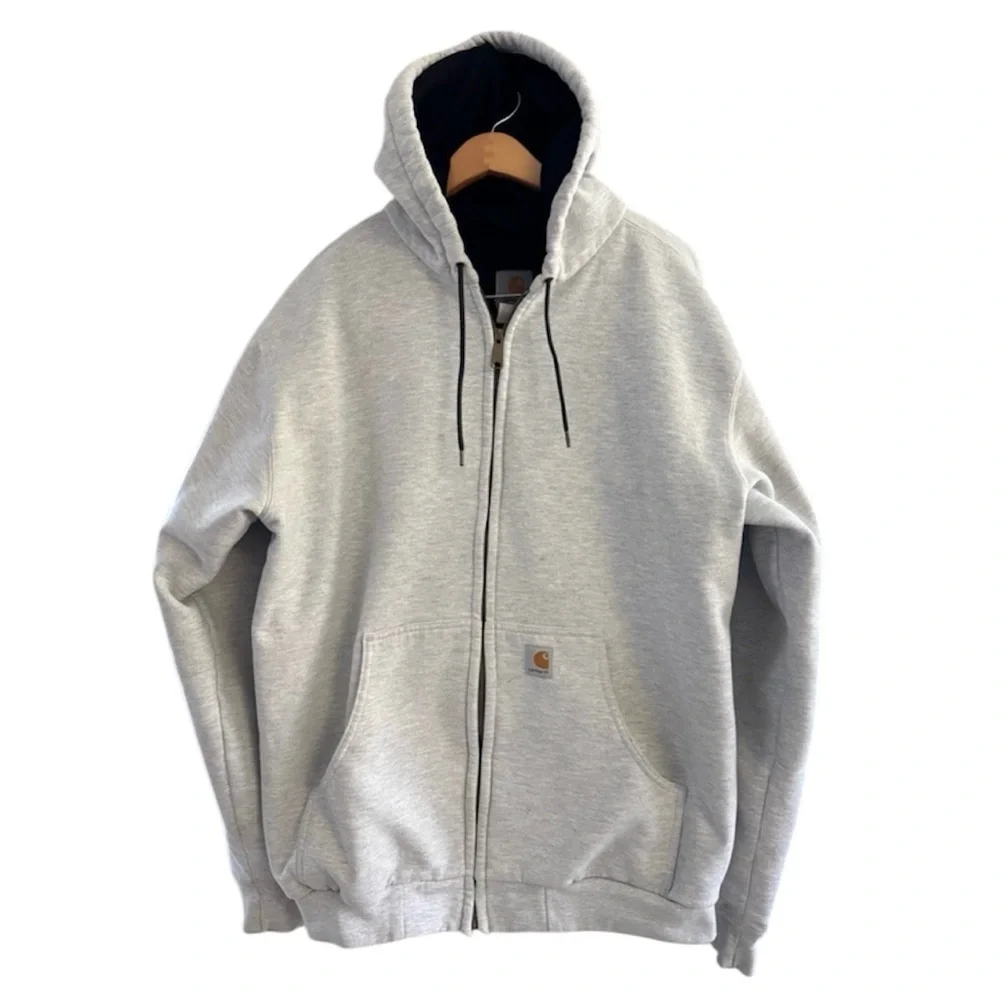 Vintage 1990s Carhartt Thermal Lined Hooded‎ Jacket Made in USA Large Tall